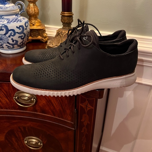 NWOB Men's Cole Haan 2.Zerogrand Laser Wingtip Oxford Shoes Black Size 13 - Picture 3 of 7
